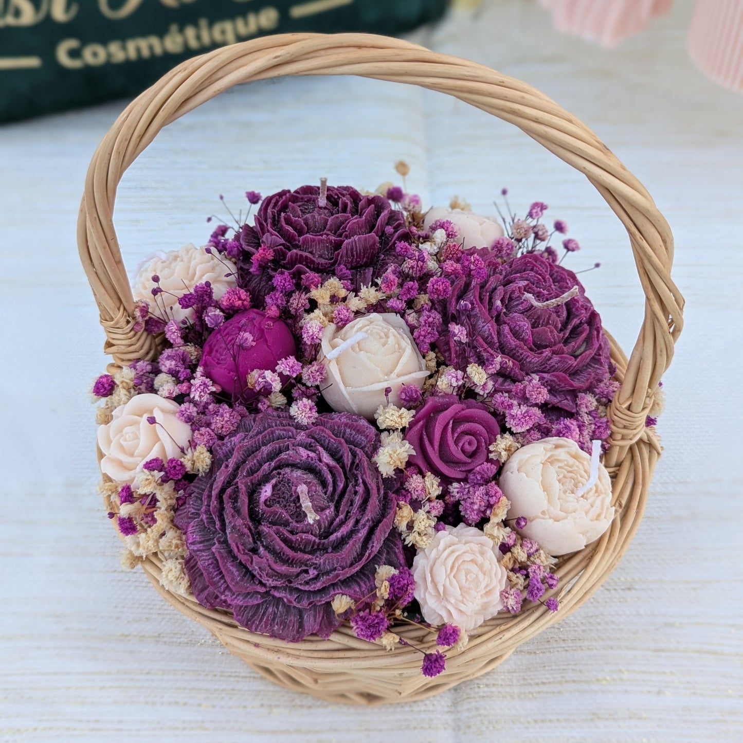 Panier de rose - Bougies Soja parfumée